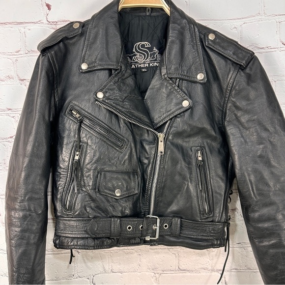 Women’s genuine leather motorcycle jacket riding biker moto Harley Davidson XL - Picture 4 of 14